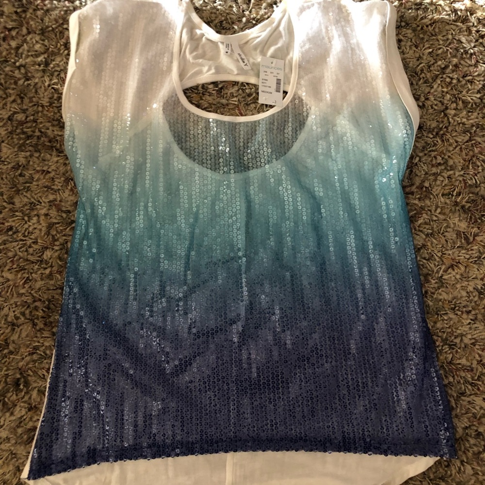 NWT MAURICES Sequin ombré Top